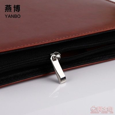 【无厂家定制商务多功能配卡位便携拉链包笔记本PU皮面活页本记事本可定制】平阳县燕博文具厂 - 产品库