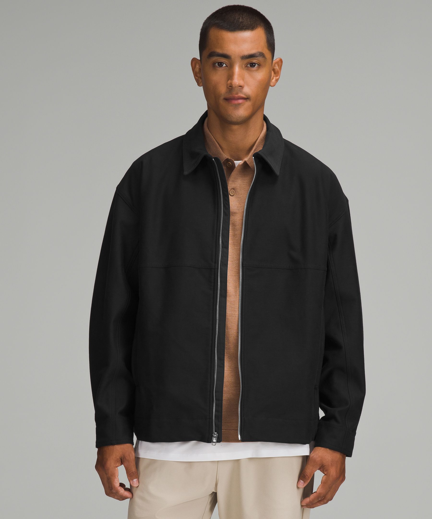 男士斜纹拉链翻领夹克 实用与时尚的完美融合
